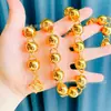 Fornecimento ao Vivo Banhado a Ouro Simples e Elegante 10 cm Contas Redondas Brilhantes Contas Sólidas de Buda Colar Masculino Joias Fabricante Atacado