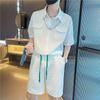 Traje de camisa de manga corta para hombre verano 2022 nuevo rufián guapo moderno estilista pantalones cortos moda marca de moda conjunto de dos piezas