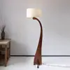Luminária de Piso de Madeira Maciça Usada para Quarto Sala de Estar Designer Ajustável SantaTMM Estilo Wabi-Sabi Atmosfera Retrô Luminária de Mesa