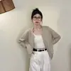 Nuevo Cárdigan Fino de Punto Suave y Ceroso Agradable a la Piel para Mujer Estilo Coreano Versátil Holgado Corto Pequeño Abrigo Suéter Top
