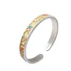 Pulseira de Prata Pura 9999 Esmaltada Dourada Elefante Ruyi Sutra do Coração Pulseira de Prata Esterlina como Presente para Sua Namorada