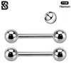Joyería al por mayor para piercing de titanio unisex F136, barra recta con rosca externa y bola en ambos extremos, de gran venta transfronteriza