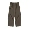 Nanxia Disfraz Otoño Nuevo Estilo Calle Alta Color Sólido Fresco Seda de Hielo Suave Lavado Talla Grande Pantalones Acampanados para Hombres y Mujeres