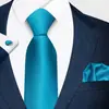 2026 Novo Modelo Formal Cor Sólida Conjunto de Gravata, Lenço de Bolso e Abotoaduras Masculino Grande Quantidade em Estoque