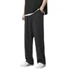 Calças Casuais Masculinas, Finas de Verão, Modernas, Versáteis, Calças Largas, Perna Reta, Com Caimento, Secagem Rápida, Calças de Seda Gelada