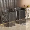 Inodoro de alta gama gran capacidad cubo nuevo lujo ligero 2025 cubo de basura doméstico dormitorio sala de estar cocina transparente