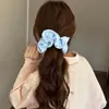 Goma para el Cabello Retro con Volantes Estilo Francés para Mujer, Banda de Goma Duradera de Alta Elasticidad para Coleta