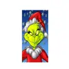 Cortina de Puerta Temática Navideña del Grinch Verde de Venta Caliente Transfronteriza Tela de Fondo Tela Colgante Decorativa Atrezo para Disparo