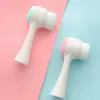 Escova de Limpeza Facial de Silicone com Cerdas Macias Escova de Limpeza Facial Manual Massageadora Dupla Face Limpeza Profunda Escova Limpadora de Poros para Remover Cravos
