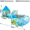 Tienda de campaña infantil Amazon transfronteriza, Castillo de tres piezas, Túnel para gatear, Piscina de bolas oceánicas, Casa de juegos para niños y niñas, Juguetes