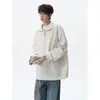 Sudadera casual versátil de trigo de otoño con cuello alto para hombre, estilo americano con cremallera y patrón de espiga, modelo seminuevo rsizeo