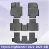 Tapetes de Piso TPE para Toyota Highlander 2020-2024 Tapete de Porta-Malas 3D de Material para Todas as Estações