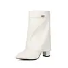 Modelo de comercio exterior LAZADA otoño e invierno 2026 botas de pierna ancha con tacón alto, talla 40-48, talla grande, punta fina, botines de mujer de moda de corte bajo