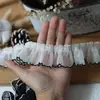 Accesorios con Adorno de Encaje Materiales DIY Decoración Ropa de Muñeca Cinta Volantes Pliegues Soporte Hecho a Mano Abanico