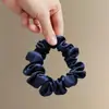 Elástico de Cabelo Pequeno Intestino Plissado em Cetim de Seda Francês para Mulheres, Corda de Cabelo Faixa de Cabeça com Sensação de Luxo para Prender o Cabelo, Elástico para Rabo de Cavalo Alto