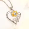 Collar con colgante de girasol de flores transfronterizo, girasol con doble inscripción YOU ARE MY SUNSHINE