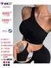 Coletes esportivos femininos sem costura, best-seller transfronteiriço, cor sólida, costela vertical, alça de ombro assimétrica, sem costas, sutiã esportivo para atividades ao ar livre