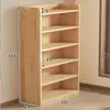 Estante de madeira maciça para sala de estar, estante simples de chão, prateleira de armazenamento para estudantes, armário de armazenamento de vários níveis para quarto infantil