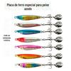 Lantejoulas rotativas em forma de S pequena placa de ferro cavala espanhola barco de pesca costa fundida bombeamento rápido longa placa de ferro fundido Luya isca mar pesca boca falsa isca