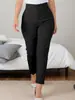 Calça Feminina Casual Slim-Fit Cor Sólida para Escritório e Dia a Dia - Novo Modelo Transfronteiriço Direto da Fábrica - Atacado Dropshipping