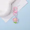 Chaveiro Pingente Cor de Doce Transparente com Glitter Coração e Contas Acessório DIY Decoração de Bolsa Personalizada