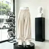 2026 Novos Calças Casuais Masculinas de Perna Reta Amassadas Marca Tendência Design Solto Versátil Senso de Design Retrô Caimento Amassado Emagrecimento
