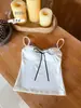 Camisola de Mujer con Escote en V y Ribete de Encaje Puro y Sexy Y2K Chica Caliente Lazo Adelgazante Top Interior
