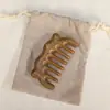 Peine Masajeador de Orejas de Gato de Sándalo Verde, Peine de Madera de Ciervo Lindo para Cepillado de Meridianos, Peine Portátil de Madera Maciza de Dientes Anchos para Uso en Casa