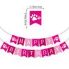 Bandeira de Cachorro para Festa de Aniversário de Cães Transfronteiriça Layout FELIZ ANIVERSÁRIO Banner de Papel com Patas de Cachorro Personalização