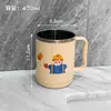 Diretamente do Fabricante: Copo de Enxaguante Bucal de Aço Inoxidável 304 para Uso Doméstico e em Dormitórios, Copo de Água Infantil, Espessado com Alça, Copo de Escova de Dentes Cartoon
