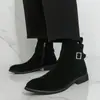 Botas Martin de caña alta para hombre para primavera y otoño, Botines casuales nuevos y modernos de punta fina, Botines Chelsea estilo británico, Botas de cuero para hombre