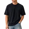 Ropa para Hombre Xintang 2026 Verano Nueva Camiseta de Manga Corta con Cuello Alto Estilo Americano para Hombre, Top Camiseta Corta Ligera