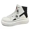 Zapatos Casuales de Caña Alta para Hombre Tallas Grandes de Moda Color-Blocking Otoño/Invierno Moda Retro para Hombre Superficie de Cuero Suela Gruesa Zapatos Deportivos que Aumentan la Altura