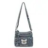 Bolsa Jeans para Filhotes Feminina, Novo Estilo Mais Vendido, Estilo Preguiçoso, Bolsa de Ombro de Grande Capacidade, Bolsa Transversal Casual Simples Resistente ao Desgaste
