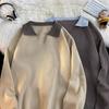 Suéter de solapa de color contrastante de nicho de estilo coreano retro para hombre, suéter holgado de marca de moda de otoño e invierno para calle