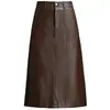 Elegante falda midi de color liso, minimalista, con abertura en el bajo para mujer, nueva colección otoño 2026, de talle alto, estiliza, corte A, moderna