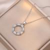 Collar para Mujer, Estilo Coreano y Japonés, Nuevo Diseño Coreano de Moda, Collar Niche de Donut de Zirconia Estilo Ins Elegante de Acero de Titanio