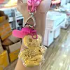 Corrente para Celular 999 Ouro Puro Labubu Kuromi Crayon Shin-Chan Doce Pingente Dourado da Sorte Gato Kt Chaveiro