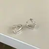 Brinco Feminino de Argola com Design High-End Personalidade Retrô Camada Dupla Coração Vazado Temperamento Único Luxo Leve Simples