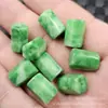 Jadeta Jade Verde Seco Hexagonal Contas de Jade Soltas Fundo Branco Verde Multifacetado Coluna Reta Acessórios para Joias Contas Artesanais