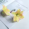 Flor de Lirio Simulada Cabeza de Flor para Broche de Pelo DIY Tocado de Flor Accesorios Ropa Sombrero Hogar Flor Artificial Broche de Flor Decoración
