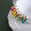 Pendientes de titanio chapados en oro de diseño simple y personalidad geométrica con forma de gota de aceite, de alta gama europea y americana, de nicho, a la moda, combinan con todo, joyería para mujer