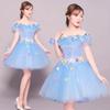 Vestido de Rendimiento con Falda Abullonada, Corto Modelo Nuevo 2026, Vestido de Gala para Escenario en Solitario, Vestido de Noche, Vestido Corto para Examen de Arte para Mujer