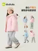 [Resistencia al agua nivel 4] Chaqueta de algodón para niñas Dudu, abrigo acolchado de otoño e invierno para niños, prenda exterior de algodón engrosada para niñas pequeñas