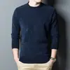 Suéter Forrado com Lã Masculino Forrado com Lã Espesso Quente de Inverno Suéter de Chenille Cor Sólida Camiseta Masculina de Inverno