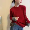 Suéter de punto fino de lana para mujer con puños de color bloque, estilo europeo, nueva moda otoño 2026, ropa europea para mujer, camiseta básica de moda