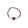 Pulsera Original de Cuentas Redondas de Ónix Rojo Simple para Mujer, Personalidad Versátil, de Alta Gama, Estilo Étnico Retro, Pulsera Clásica Creativa