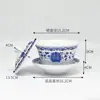 Tigela Coberta com Melamina, Xícara de Chá Retrô Chinesa, Tigela de Imitação de Porcelana, Tigela para Restaurante de Hot Pot Comercial com Nove Compartimentos, Utensílios de Mesa, Xícara de Chá com Tampa
