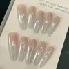 Ling Luo Original Desejo Puro Suave Francês Brilho Explosivo Contas de Vidro Lisas Olho de Gato Artesanal Nail Art Usável Atacado