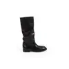 Botas de tacón de plataforma para mujer, estilo Grape Mom, altura 3 cm, punta redonda, versátiles, adelgazantes, de media pantorrilla, botas altas hasta la rodilla